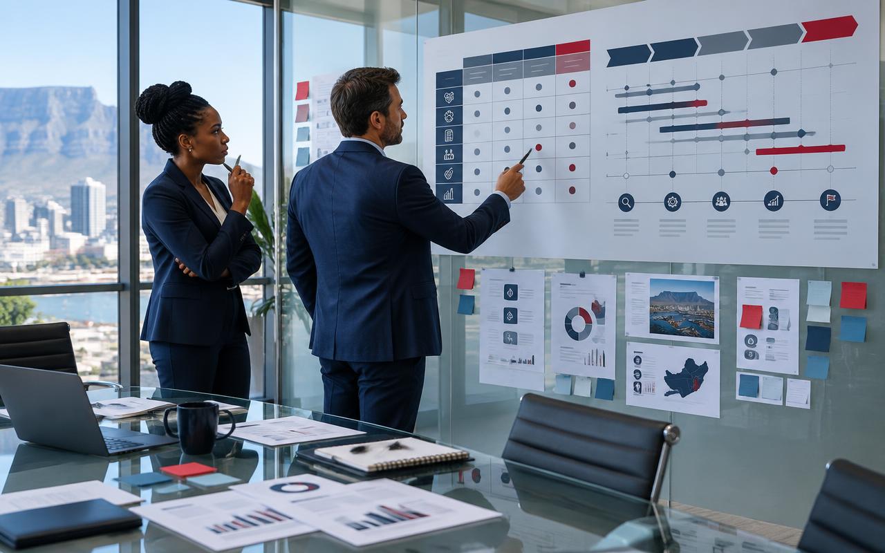 Consultants reviewing a procurement diagnostic and transformation roadmap